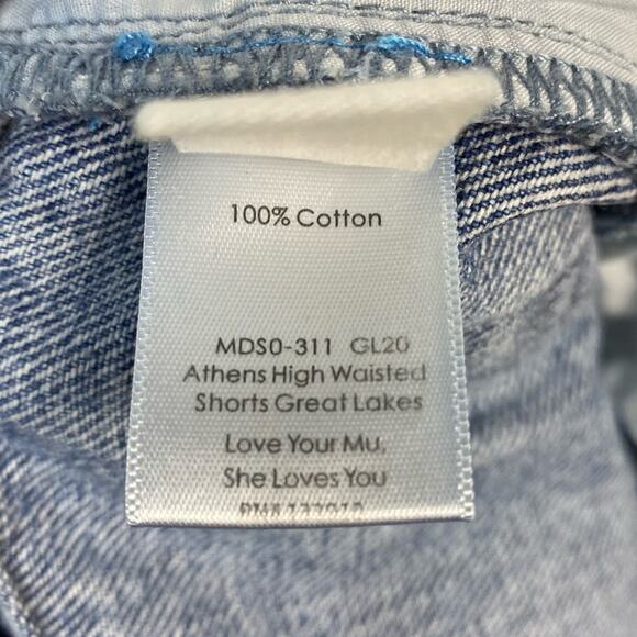 Show Me Your Mumu Athens High Waisted Womens Denim Shorts Size 26 - Picture 7 of 11